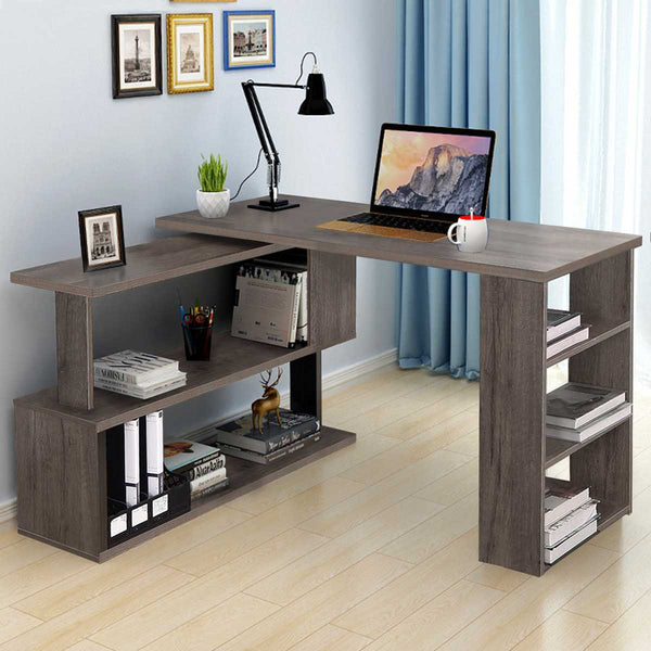 360 Degree Rotatable and Foldable L-Shaped Corner Desk