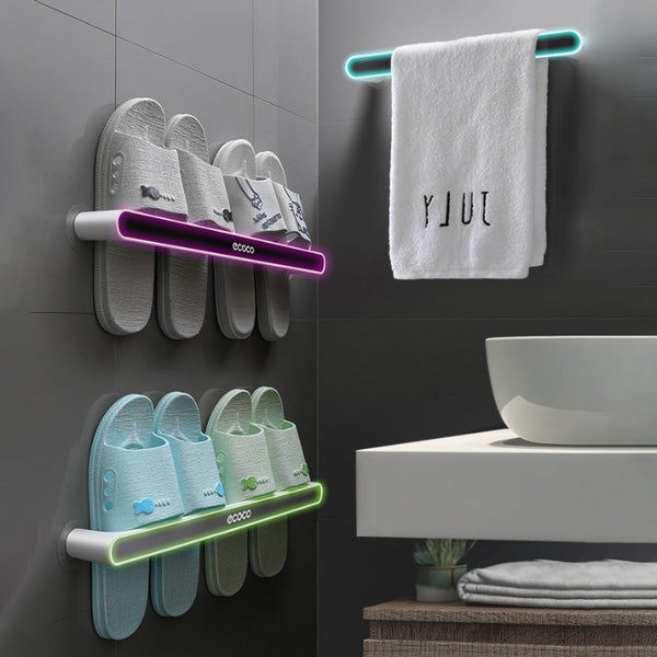 Self-Adhesive Towels and Slippers Rack