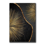 Abstract Golden Black Wood Art Canvas