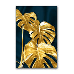 Modern Golden Banana Leaf Wall Canvas