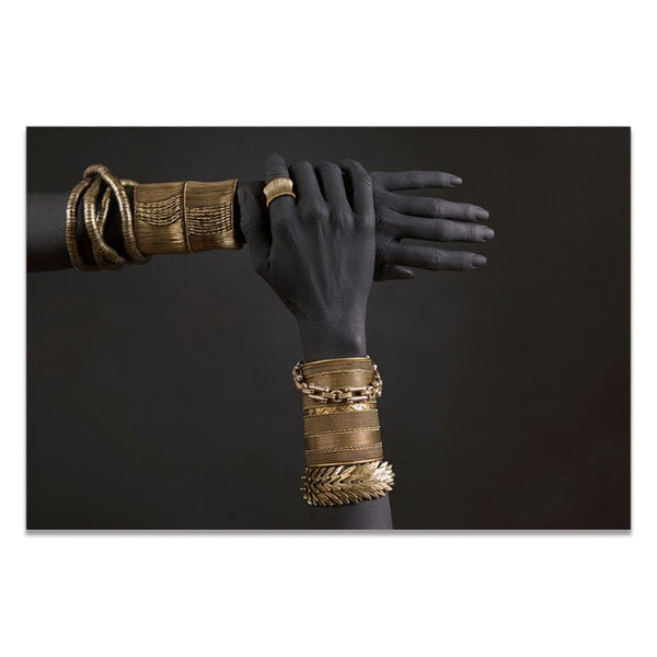 Black and Gold African Wall Canvas