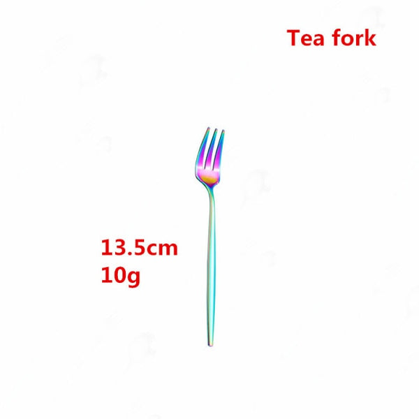 Rainbow and Golden Stainless Steel Cutlery Set