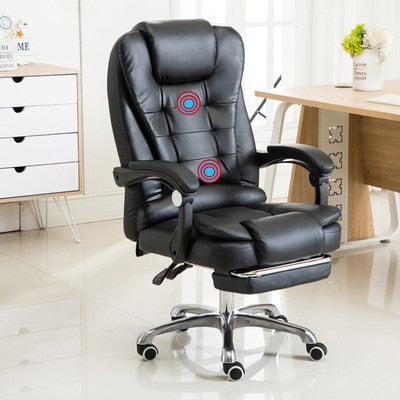 Reclining Comfortable Leather Swivel Chair