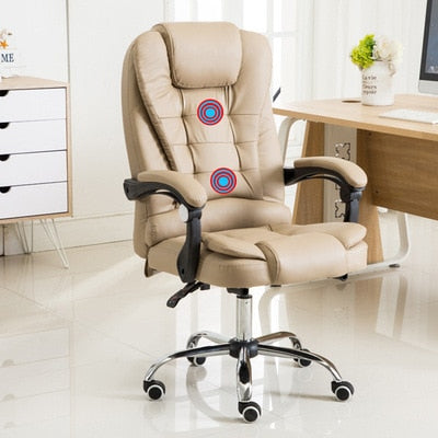Reclining Comfortable Leather Swivel Chair