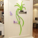 3D Orchid Acrylic Mirror Wall Decal