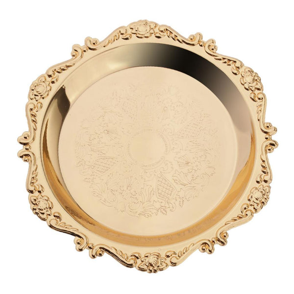 Gold Plated Cocktail Metal Coaster Tray