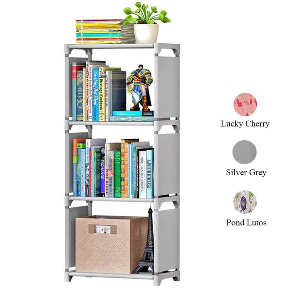 4 Tiers Portable Book Shelf Nonwoven Bookcase