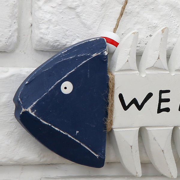 Wooden Fishbone Welcome Sign Hanging Decoration