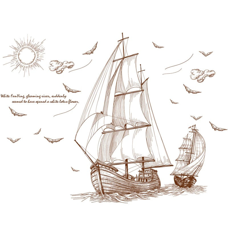 Vintage Sailboat Wall Decal