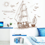 Vintage Sailboat Wall Decal