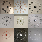 3D Acrylic Mirror Self Adhesive Wall Clock