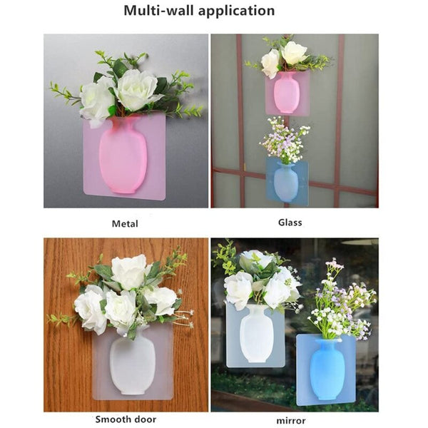 Reusable Wall-Mounted Silicone Vase