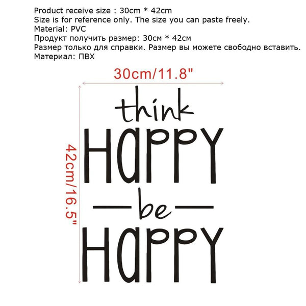 Think Happy Be Happy Creative Wall Decal